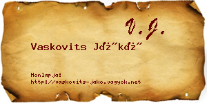 Vaskovits Jákó névjegykártya